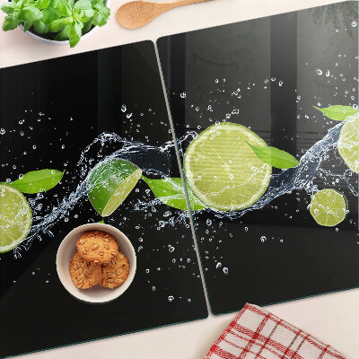 Tabla de cocina Limones en agua con hojas de menta