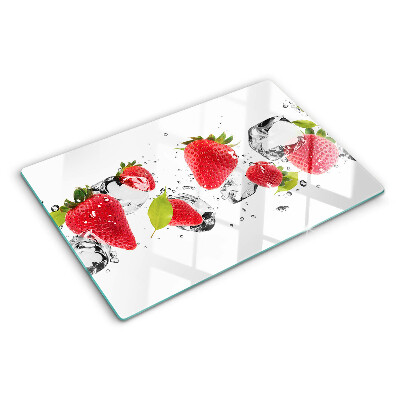 Tabla de cortar de cristal Fresas con hielo