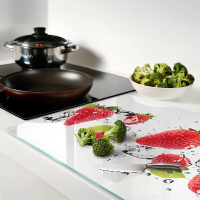 Tabla de cortar de cristal Fresas con hielo