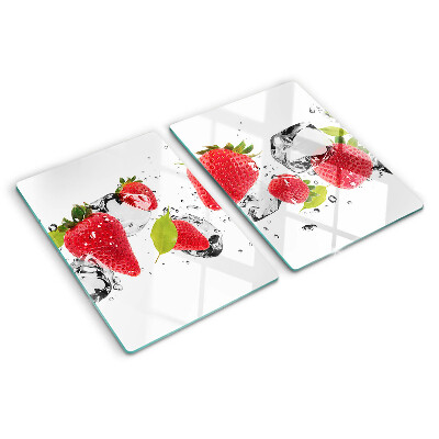 Tabla de cortar de cristal Fresas con hielo