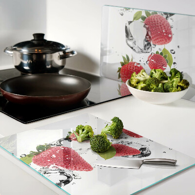 Tabla de cortar de cristal Fresas con hielo