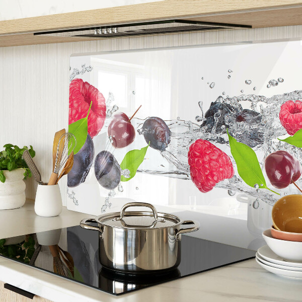 Tabla de cortar de cristal Fruta en agua