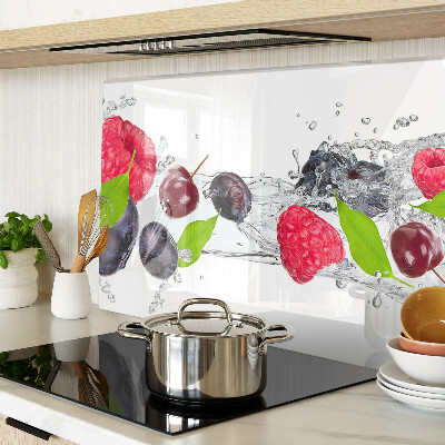 Tabla de cortar de cristal Fruta en agua