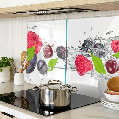 Tabla de cortar de cristal Fruta en agua