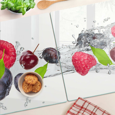 Tabla de cortar de cristal Fruta en agua