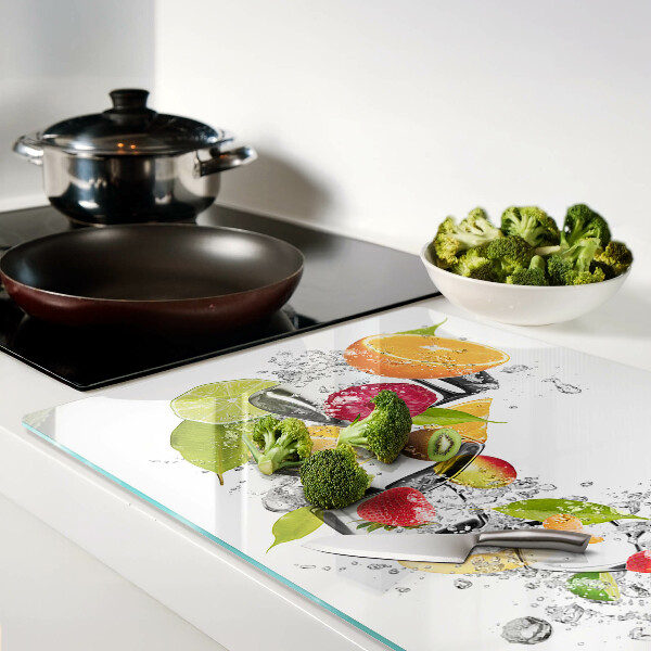 Szklana deska kuchenna Owoce w wodzie