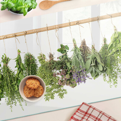 Deska kuchenna szklana Suszone zioła na sznurku