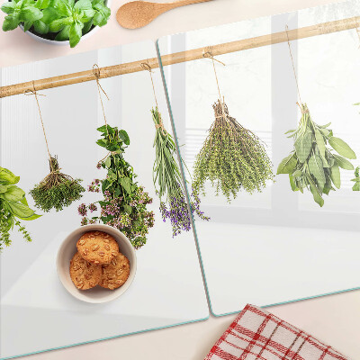 Deska kuchenna szklana Zioła suszone na sznurku