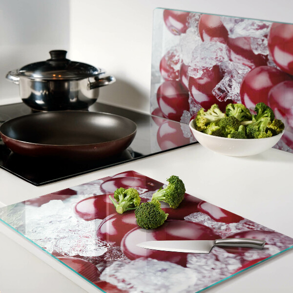 Tabla de cocina Uvas rojas en hielo