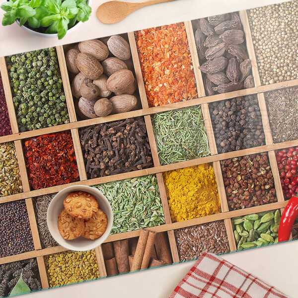 Tabla de cocina Especias en frascos