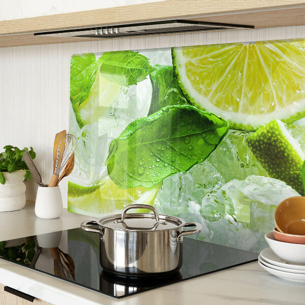 Szklana deska do krojenia Cytryny i liście mięty