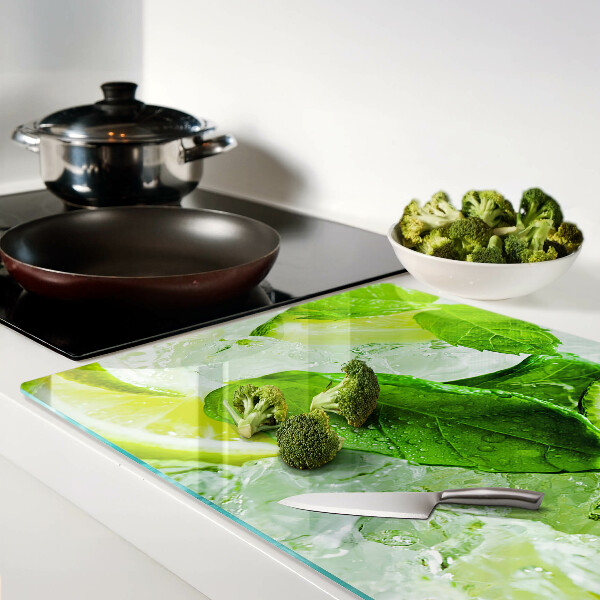 Tabla para cortar Limones y hojas de menta