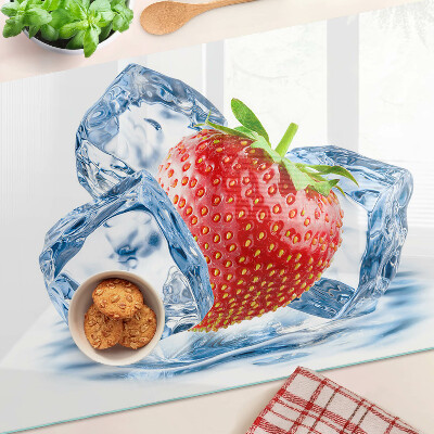Szklana deska kuchenna Truskawka w lodzie
