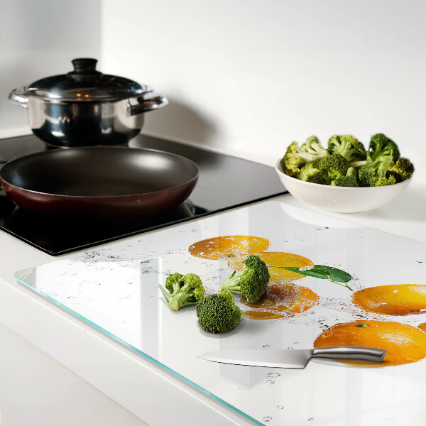 Tabla de cocina Frutas cítricas con agua