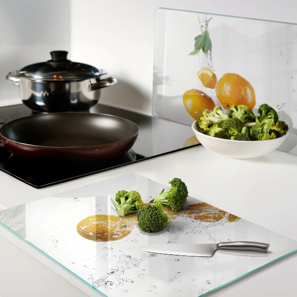 Tabla de cocina Frutas cítricas con agua