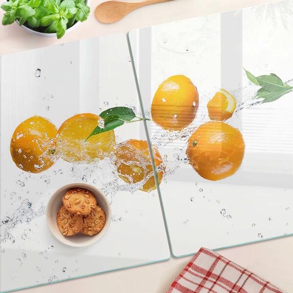 Tabla de cocina Frutas cítricas con agua