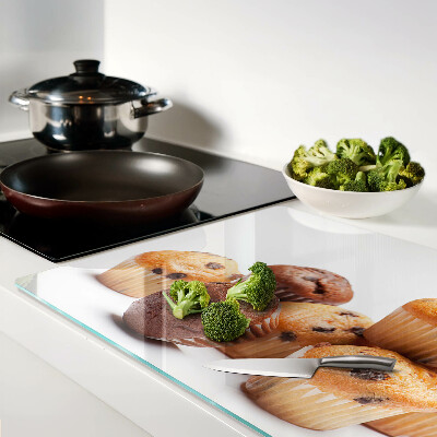 Tabla de cortar Muffins de chocolate y vainilla