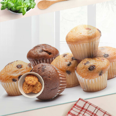 Tabla de cortar Muffins de chocolate y vainilla