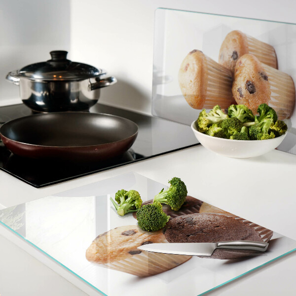 Szklana deska kuchenna Muffinki czekoladowe i waniliowe