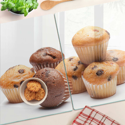 Tabla de cortar Muffins de chocolate y vainilla
