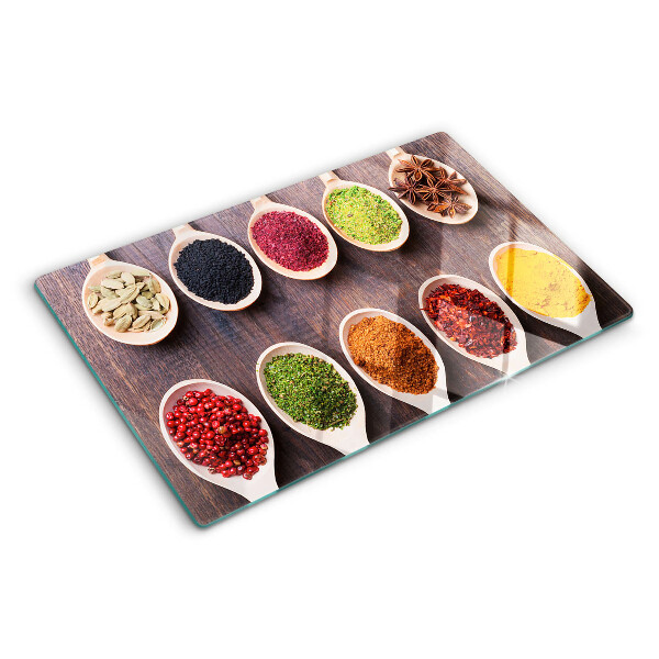 Tabla de cocina Especias en cucharas