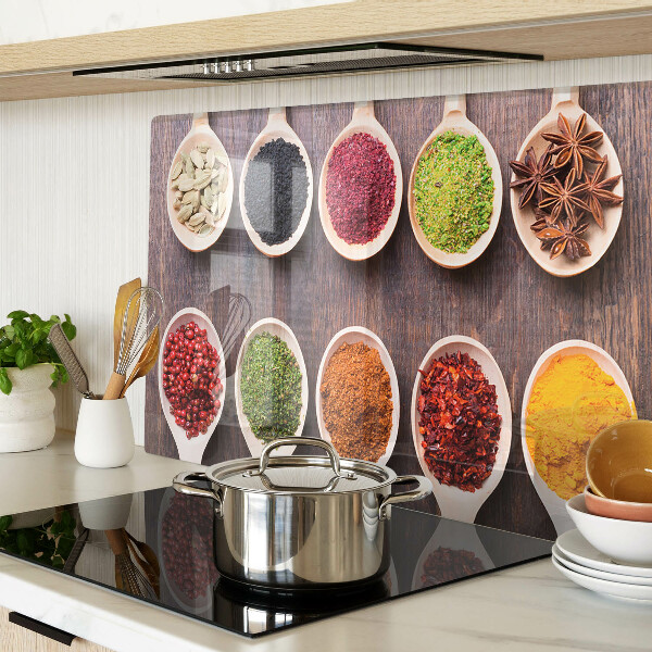 Tabla de cocina Especias en cucharas