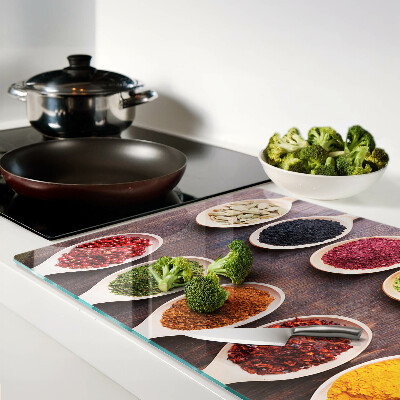 Tabla de cocina Especias en cucharas