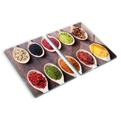 Tabla de cocina Especias en cucharas