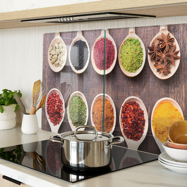 Tabla de cocina Especias en cucharas