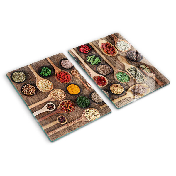 Tabla para cortar Especias y hierbas en cucharas.