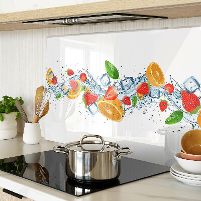 Tabla de cortar de cristal Frutas y hojas coloridas