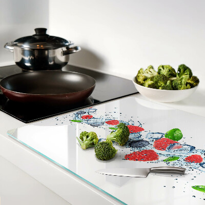 Szklana deska do krojenia Kwiatowy wzór z jagodami