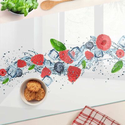 Szklana deska do krojenia Kwiatowy wzór z jagodami