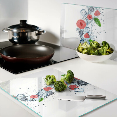 Szklana deska do krojenia Kwiatowy wzór z jagodami