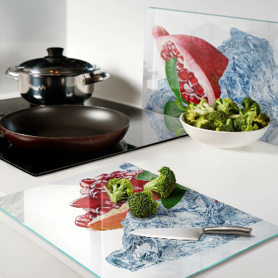 Szklana deska do krojenia Granat i lód