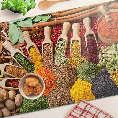 Tabla de cortar de cristal Especias y hierbas