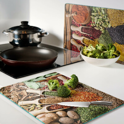 Tabla de cortar de cristal Especias y hierbas