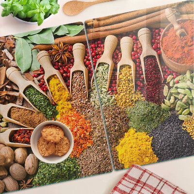 Tabla de cortar de cristal Especias y hierbas