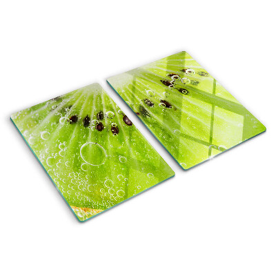 Tabla de cortar de cristal Kiwi con gotas de agua
