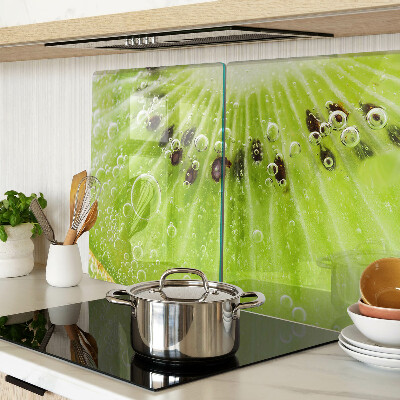 Tabla de cortar de cristal Kiwi con gotas de agua