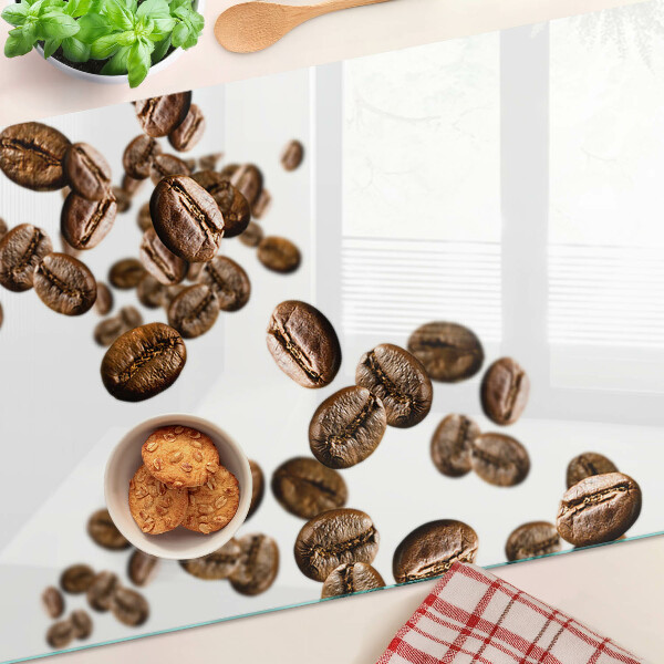 Tabla de cocina Granos de café en movimiento