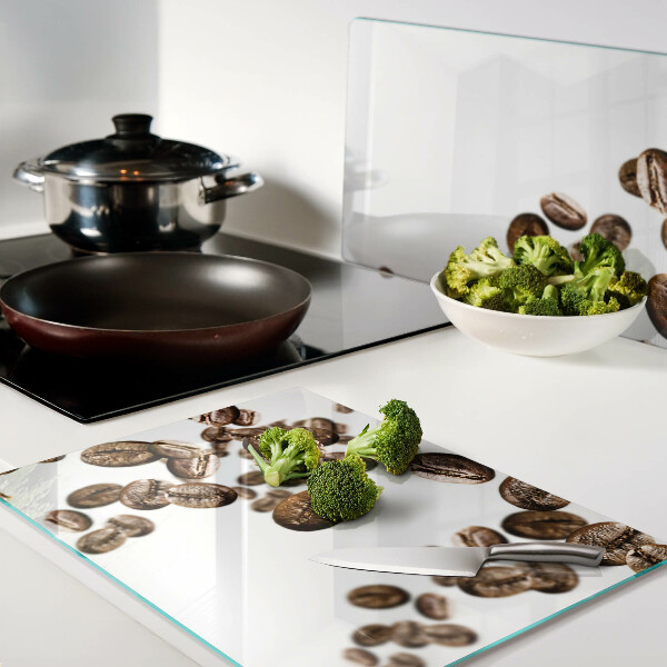 Tabla de cocina Granos de café en movimiento