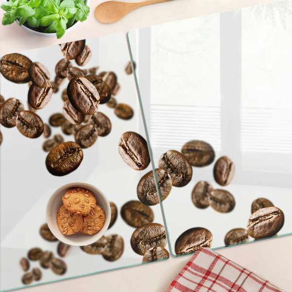 Tabla de cocina Granos de café en movimiento