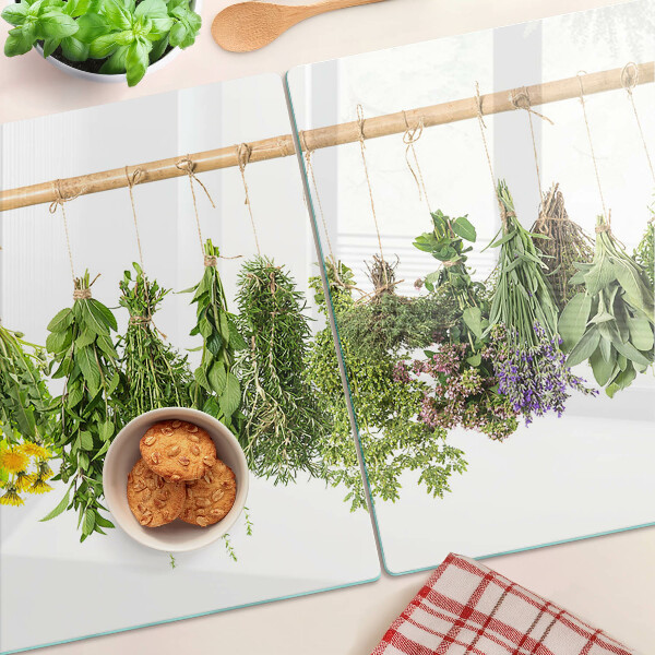Szklana deska do krojenia Suszone zioła na sznurku