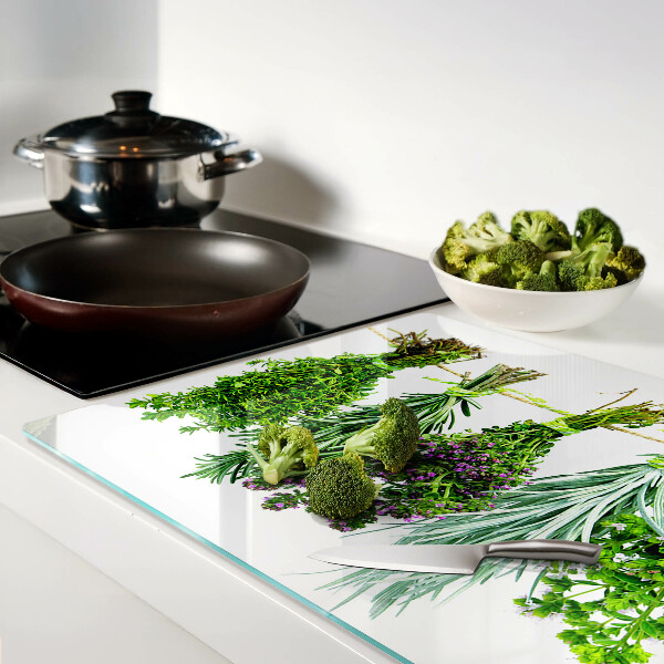 Szklana deska kuchenna Suszone zioła na sznurku