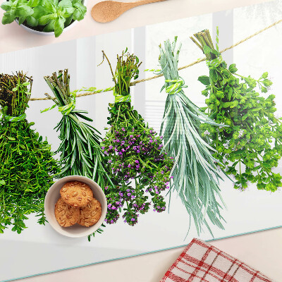 Tabla de cortar Hierbas secas en una cuerda