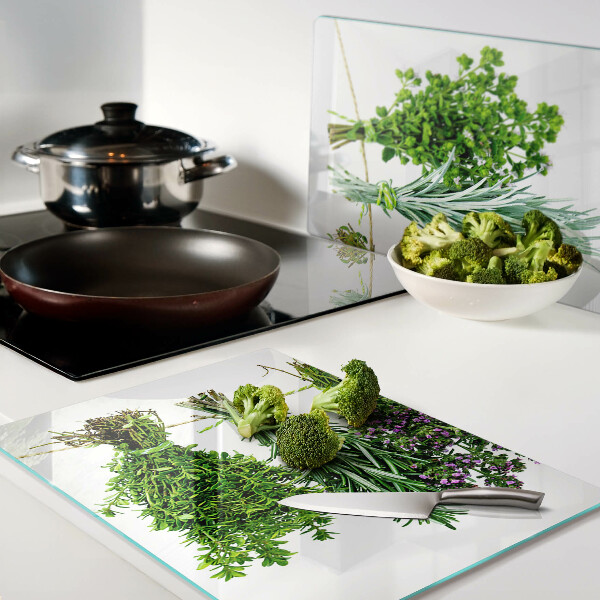 Tabla de cortar Hierbas secas en una cuerda