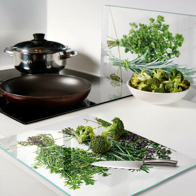 Tabla de cortar Hierbas secas en una cuerda