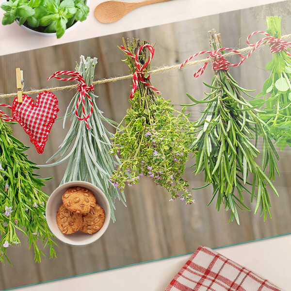 Szklana deska do krojenia Zioła na sznurku