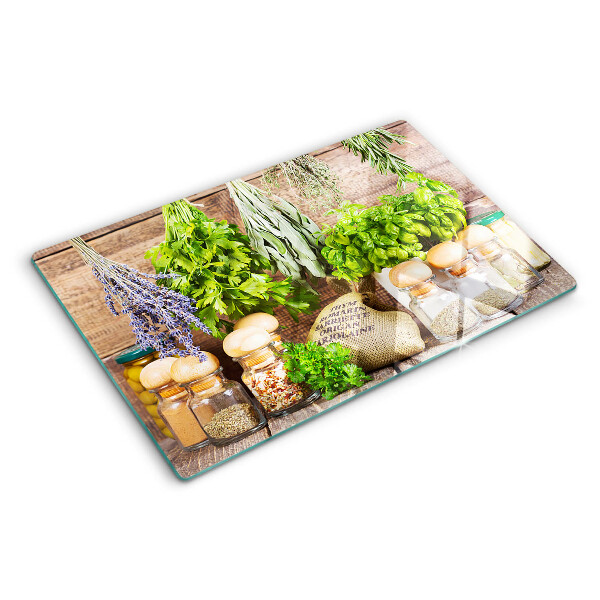 Tabla de cortar Hierbas y especias en la cocina